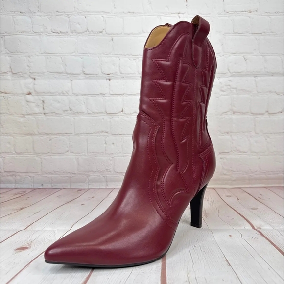 Indigo Shoes - Indigo Rd. Burgundy Western Pointed Boots Women’s Size 9M
